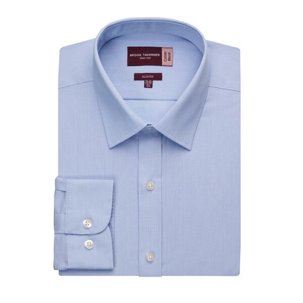 Pisa Long Sleeve Slim Fit Shirt, Sky Blue, 17, Brook Taverner