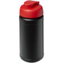 Baseline® Plus 500 ml sportfles met flipcapdeksel - Zwart/Rood