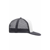 MB6207 5 Panel Flat Peak Cap - white/graphite - one size