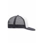 MB6207 5 Panel Flat Peak Cap - white/graphite - one size