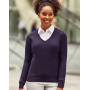 Ladies’ V-Neck Knitted Pullover - Charcoal Marl - 3XL