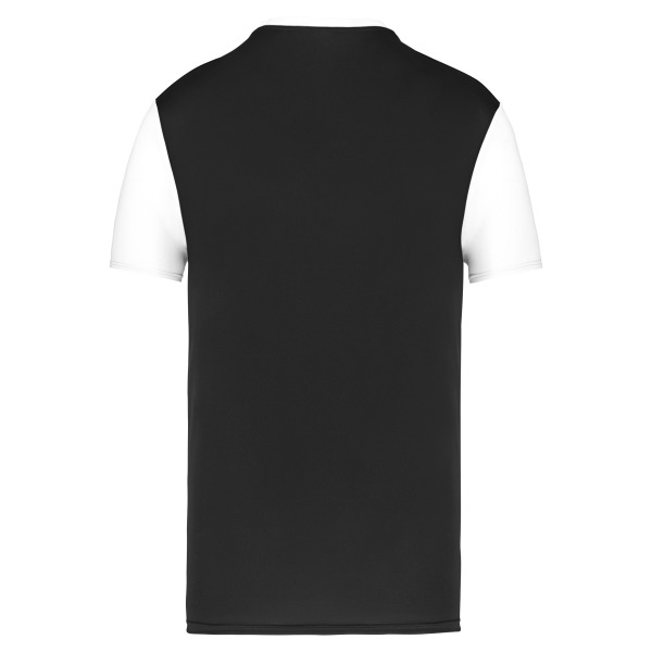 Tweekleurige jersey met korte mouwen voor kinderen Black / White 12/14 jaar