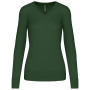 Dames pullover met v-hals Forest Green XS