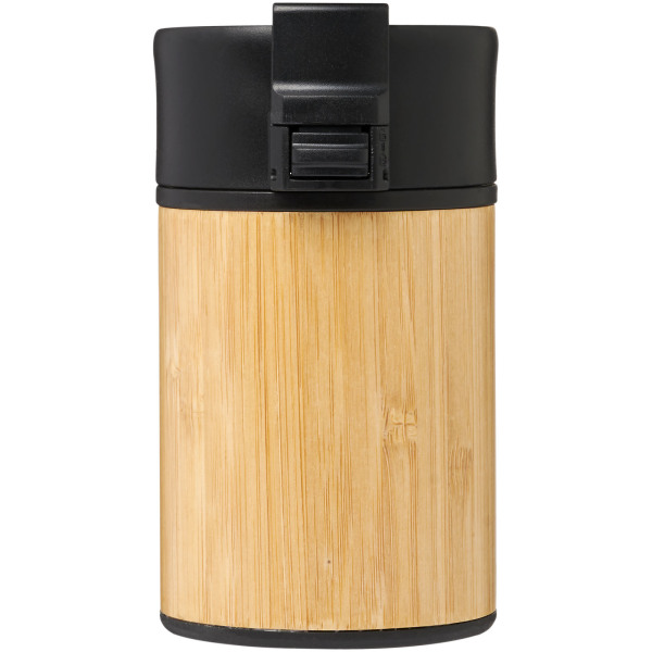 Arca 200 ml leak-proof copper vacuum insulated bamboo tumbler - Solid black