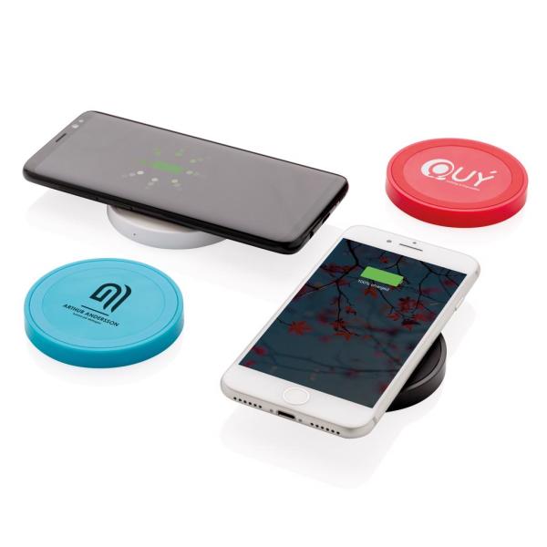 5W wireless charging pad round, red