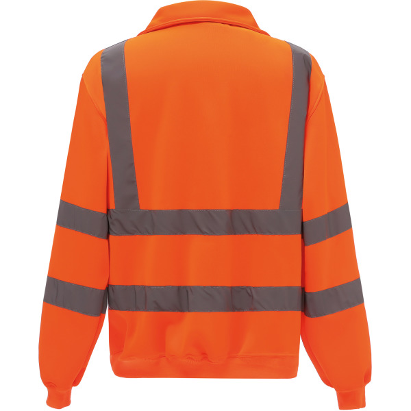 Signalisatie sweatshirt met 1/4 rits Hi Vis Orange S