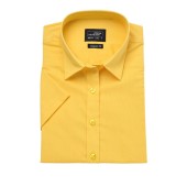 Ladies' Shirt Shortsleeve Poplin - yellow - 3XL