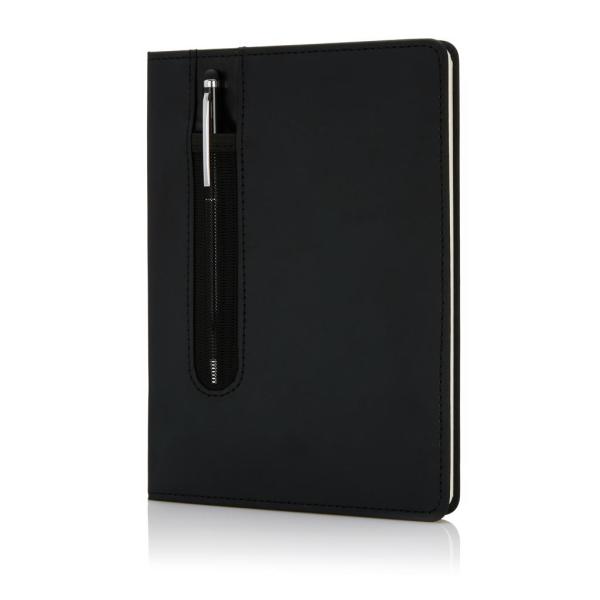 Standard hardcover PU A5 notesbog med stylus pen