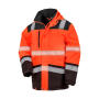 Printable Waterproof Softshell Safety Coat - Fluorescent Orange/Black - S