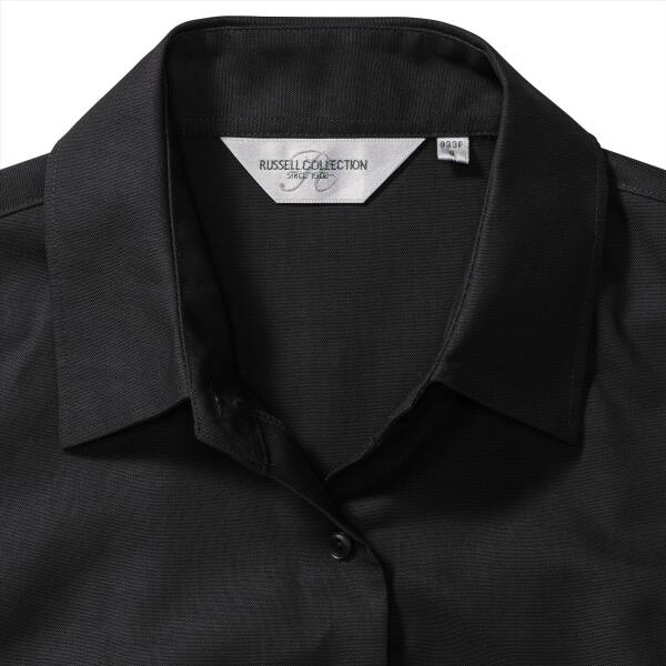 RUS Ladies Shortsleeve Clas. Oxford Shirt, Black, 6XL