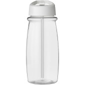 H2O Active® Pulse 600 ml sportfles met tuitdeksel - Transparant/Wit
