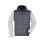 Men's Knitted Hybrid Jacket - light-melange/anthracite-melange - M