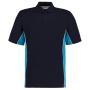 Track Poly/Cotton Piqué Polo Shirt, Navy/Turquoise Blue, 3XL, Kustom Kit