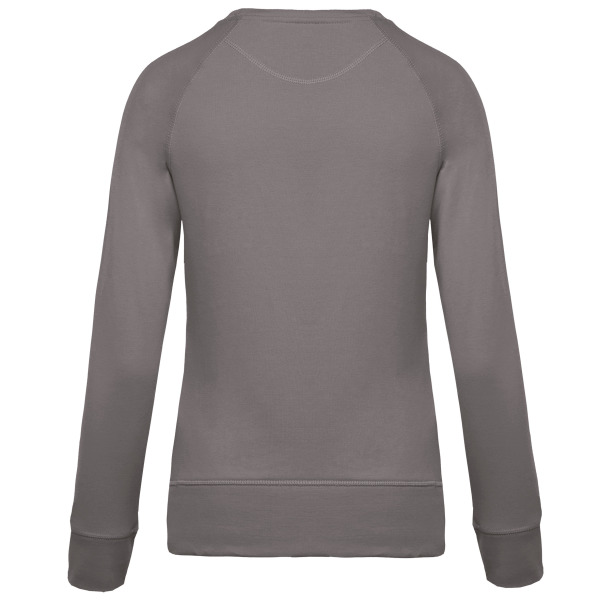 Damessweater BIO ronde hals raglanmouwen Storm Grey XS