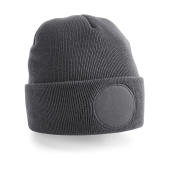 Circular Patch Beanie - Graphite Grey - One Size