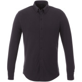 Bigelow piqué heren overhemd met lange mouwen - Storm grey - XXL