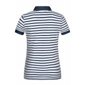 Ladies' Polo Striped - white/navy - XXL
