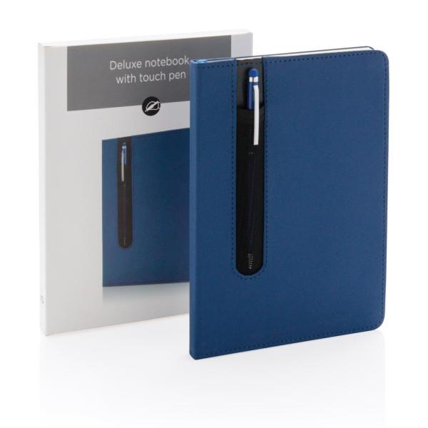 Standaard hardcover PU A5 notitieboek met stylus pen, donker