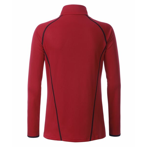 Ladies' Sports Shirt Longsleeve - red/black - XXL