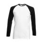 Long Sleeve Baseball T-Shirt - White/Black - S