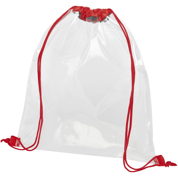 Lancaster transparent drawstring backpack 5L - Red/Transparent clear