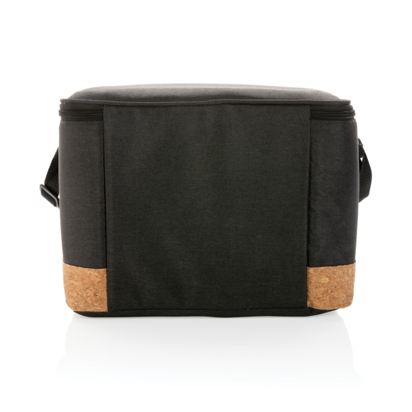 Impact AWARE™ XL RPET two tone cooler bag with cork detail, black