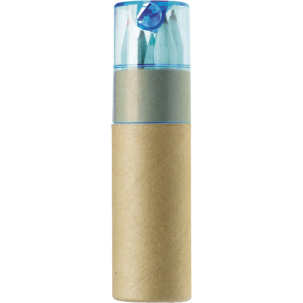 ABS and cardboard tube with pencils Libbie light blue