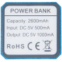 WS101B 2200/2600 mAh powerbank - Blauw - 2600mAh