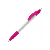Balpen Cosmo grip hardcolour - Wit / Roze