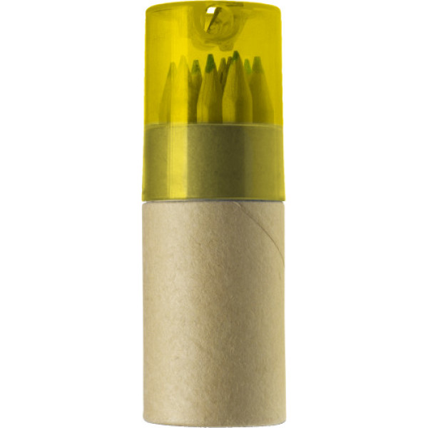 ABS and cardboard tube with pencils yellow