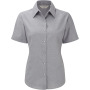 Ladies Short Sleeve Easy Care Oxford Shirt Silver XS