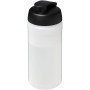 Baseline® Plus 500 ml flip lid sport bottle - Transparent/Solid black