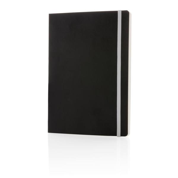 Luxe A5 softcover notitieboek met gekleurde rand, wit