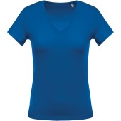 Ladies' short-sleeved V-neck T-shirt Light Royal Blue M