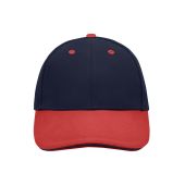 MB024 6 Panel Sandwich Cap navy/rood/navy one size