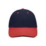 MB024 6 Panel Sandwich Cap - navy/red/navy - one size