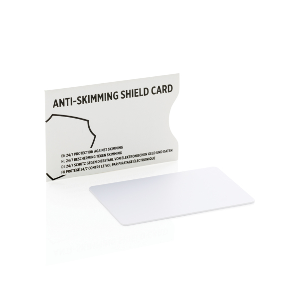 Anti-skimming beschermkaart met actieve stoorzender chip, wit
