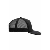 MB6508 5 Panel Flat Peak Cap - black - one size