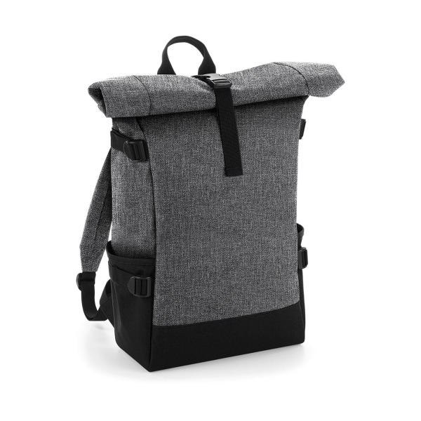 Block Roll-Top Backpack - Grey Marl/Black
