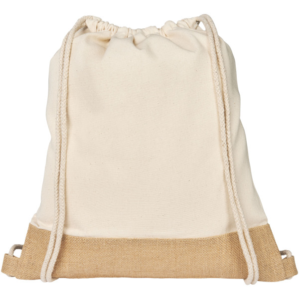 Delhi cotton jute drawstring backpack 5L - Natural/Natural