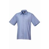Short Sleeve Poplin Shirt, Mid Blue, 18.5, Premier
