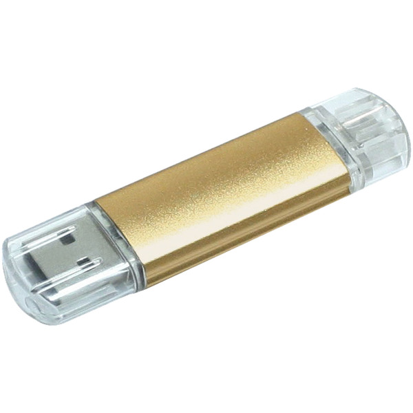 Aluminium On-the-Go (OTG) USB-stick - Goud - 4GB