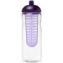 H2O Active® Base 650 ml bidon en infuser met koepeldeksel - Transparant/Paars