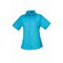Ladies Short Sleeve Poplin Blouse, Turquoise Blue, 22, Premier