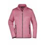 Ladies' Knitted Fleece Jacket - pink-melange/off-white - S