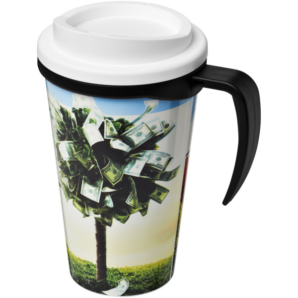 Brite-Americano® grande 350 ml insulated mug - Solid black/White
