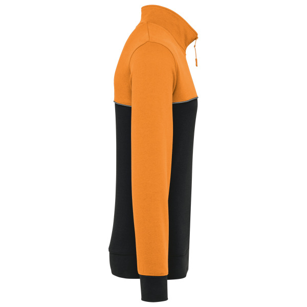Ecologische uniseks sweater met ritskraag Black / Orange XXL