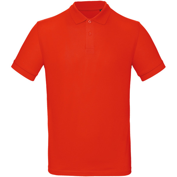 Men's organic polo shirt Fire Red S