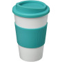 Americano® 350 ml geïsoleerde beker met grip - Wit/Aqua