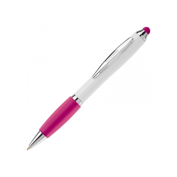 Ball pen Hawaï stylus hardcolour - White / Pink